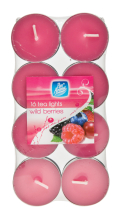 Pan Aroma 16pc Colour Tea Lights Wild Berries